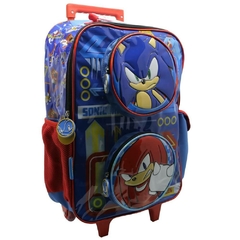 Mochila escolar Sonic y knuckles personajes con carro - Cresko