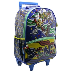 Mochila escolar Sonic diseño sega con carro en internet