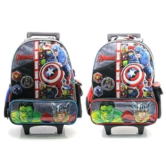 Mochila Escolar Avengers Marvel super logo con carro