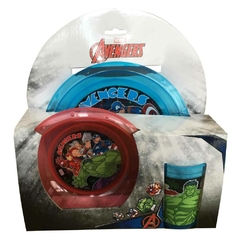 Set infantil plato bowl vaso Avengers Marvel