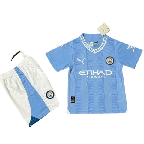 Kit Infantil Manchester City 22/23 Versão Jogador Ed. Especial Azul e  Branco - Imports do vale