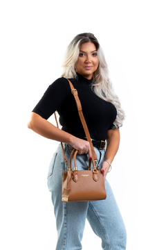 BOLSA EM COURO LEGÍTIMO MINI TOTE CARAMELO - Ana Cavalcanti