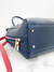 Bolsa Carolina Herrera Duke Satchel Logo Navy Blue