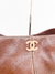 Bolsa Chanel Leather Wooden-Chain Logo Marrom na internet