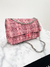 Bolsa Chanel Reissue Double Flap Tweed Quilted Rosa