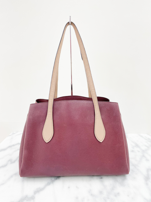 Bolsa Coach Lora Carryall Vinho Colorblock Elegante