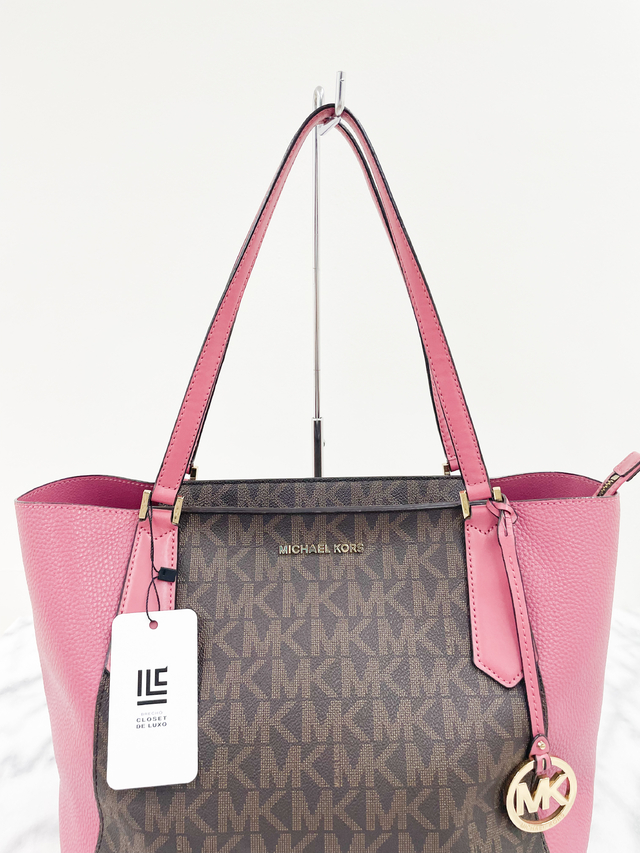 Bolsa Michael Kors Kimberly Large Rosa Monograma