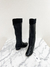 Bota Chanel Riding Leather Logo Preta 35/36Br - loja online
