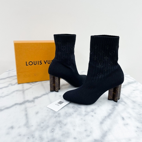 Bota Louis Vuitton Monogram Matchmake Ankle Boots 35 Preta