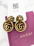 Brinco Gucci Lion Head Double G Dourado - Brechó Closet de Luxo
