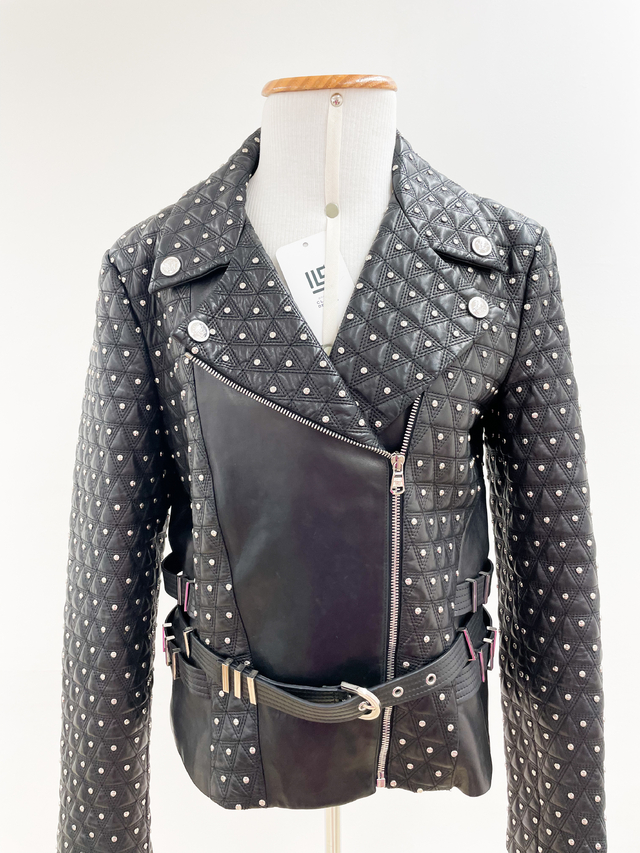 Jaqueta Versace Biker Preta Original
