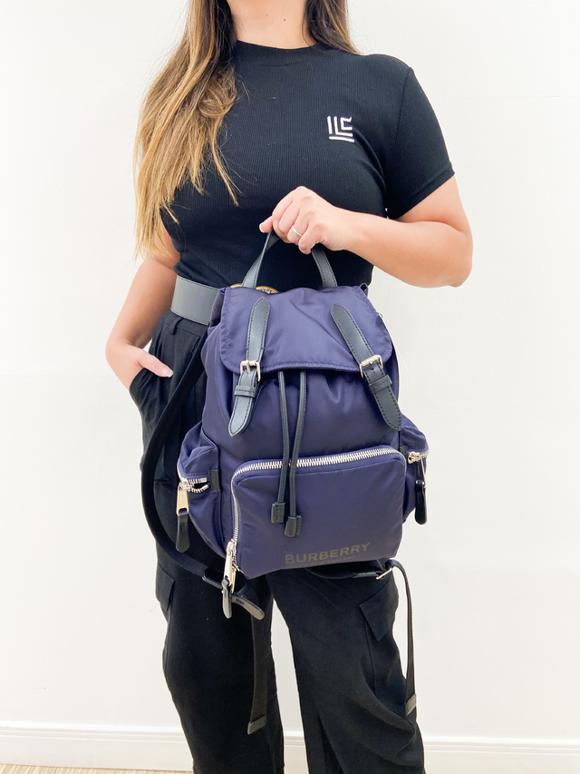 Mochila Burberry Rucksack Logo Navy Blue