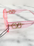 Óculos Valentino Garavani V-Ring Translucent Pink Logo na internet