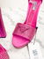 Sandália Prada Satin Crystals Logo Pink 39Br - Brechó Closet de Luxo