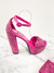 Sandália Prada Satin Crystals Logo Pink 39Br - Brechó Closet de Luxo