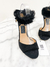 Sandália Salvatore Ferragamo Suede Fur Crystals Embellished Preta 37Br - comprar online