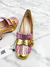 Sapato Gucci GG Marmont Nappa Inlay Metallic Dourado e Rosa 34Br