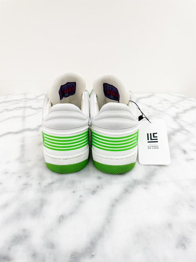 Tenis Gucci Basket Monograma Verde Elegancia 34 35Br