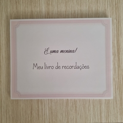 (Livro Bebê Neutro Rosa) Miolo Impresso Livro do Bebê com 98 páginas 180g 18,5x23,5cm