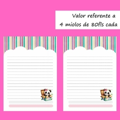 (Pandinha) 04 Miolos para Bloquinho 10x14cm 80fls 90g Frente e Verso