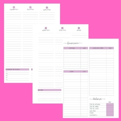 (Clean - Vertical Pautado Lilás) Miolo de Planner Datado 2025 A5 90g 234 páginas