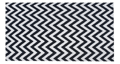 Tapete Sala Quarto Chevron 2.00x2.50m - Antiderrapante, Preto /Cru - Almofadaria & Cia