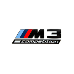 Emblema Traseira BMW M3 Competition Motorsport M Sport Preto Brilho/Fosco 13cm - comprar online