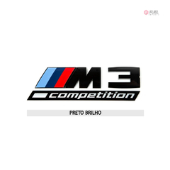 Imagem do Emblema Traseira BMW M3 Competition Motorsport M Sport Preto Brilho/Fosco 13cm