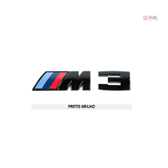 Emblema Traseira BMW M3 Motorsport M Sport Preto Brilho/Fosco 11,5cm - FUEL IMPORTS