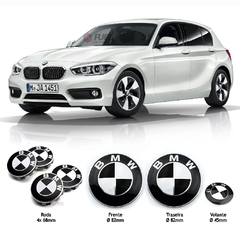 Kit Emblema BMW Seire 1 (F20) 116i 118i 120i 125i 130i 2013 a 2018 Roda Capo Traseira Volante