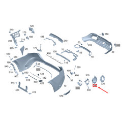 Suporte Escapamento Parachoque Traseiro Mercedes-Benz W167 GLE400 2020 a 2025 na internet