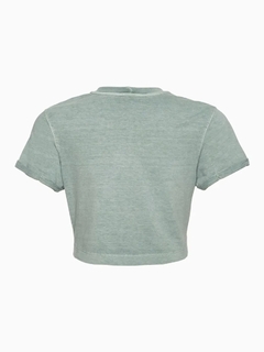 Camiseta feminina Calvin Klein Logo Hotfix Verde - comprar online