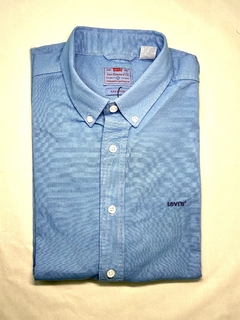 Camisa Levi's Authentic Button Down Azul Clara Manga Curta na internet