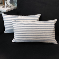 SET x 2 ALMOHADON LINO RAYA CELESTE 50x30 - PROMO!