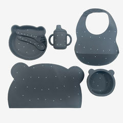 Set Alimentación Silicona (7 piezas) *Gris Estrellas*