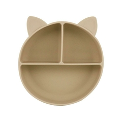 Plato de silicona con divisiones *Gatito* (Beige)