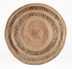 Alfombra redonda de yute trenzado - 120 cm de diametro - comprar online