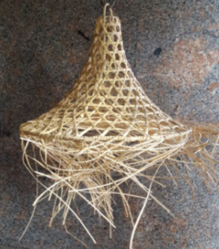 Lampara de bamboo flecos - 40 cm