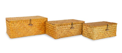 Caja de rattan natural con tapa - S M y L - tienda online