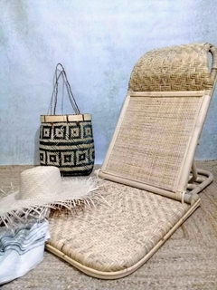 Reposera de rattan natural - 3 posiciones - comprar online