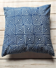 Funda de almohadon azul block print - 45 x 45 cm - varios diseños - comprar online