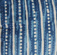 Funda de almohadon azul block print - 45 x 45 cm - varios diseños en internet