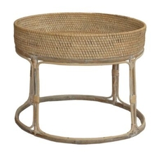 Mesa redonda de rattan blanco - S M y L