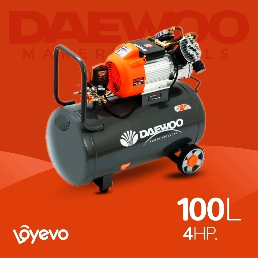 Compresor de Aire Daewoo doble cilindro 100 Litros 4 HP