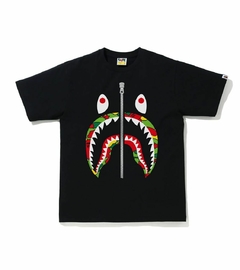 Camiseta Bape shark psyche camo - preto