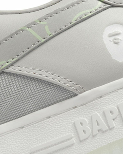 Tênis A Bathing Ape Bape Sta Text Code Camo Grey - BBF STORE