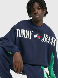 Moletom TOMMY JEANS ARCHIVE RELAXED FIT MIT LOGO - AZUL/VERDE - comprar online