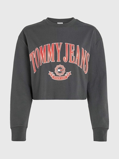 Cropped Tommy jeans COLLEGE RELAXED - cinza