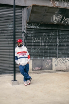 MOLETOM TOMMY JEANS COLORBLOCK ARCHIVE - OFF WHITE - BBF STORE