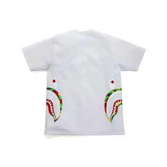 Camiseta Bape shark side psyche camo - branco - comprar online